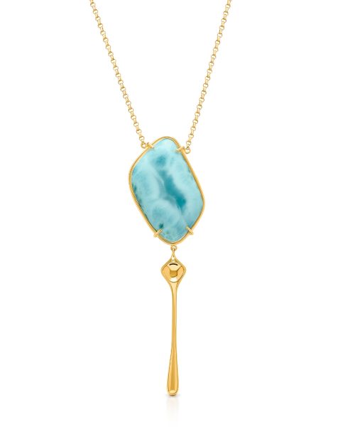 MVFAL-B3-GLA Golden Hour Drop Larimar  Pendant