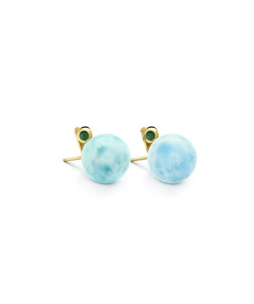 Teeny Larimar Studs