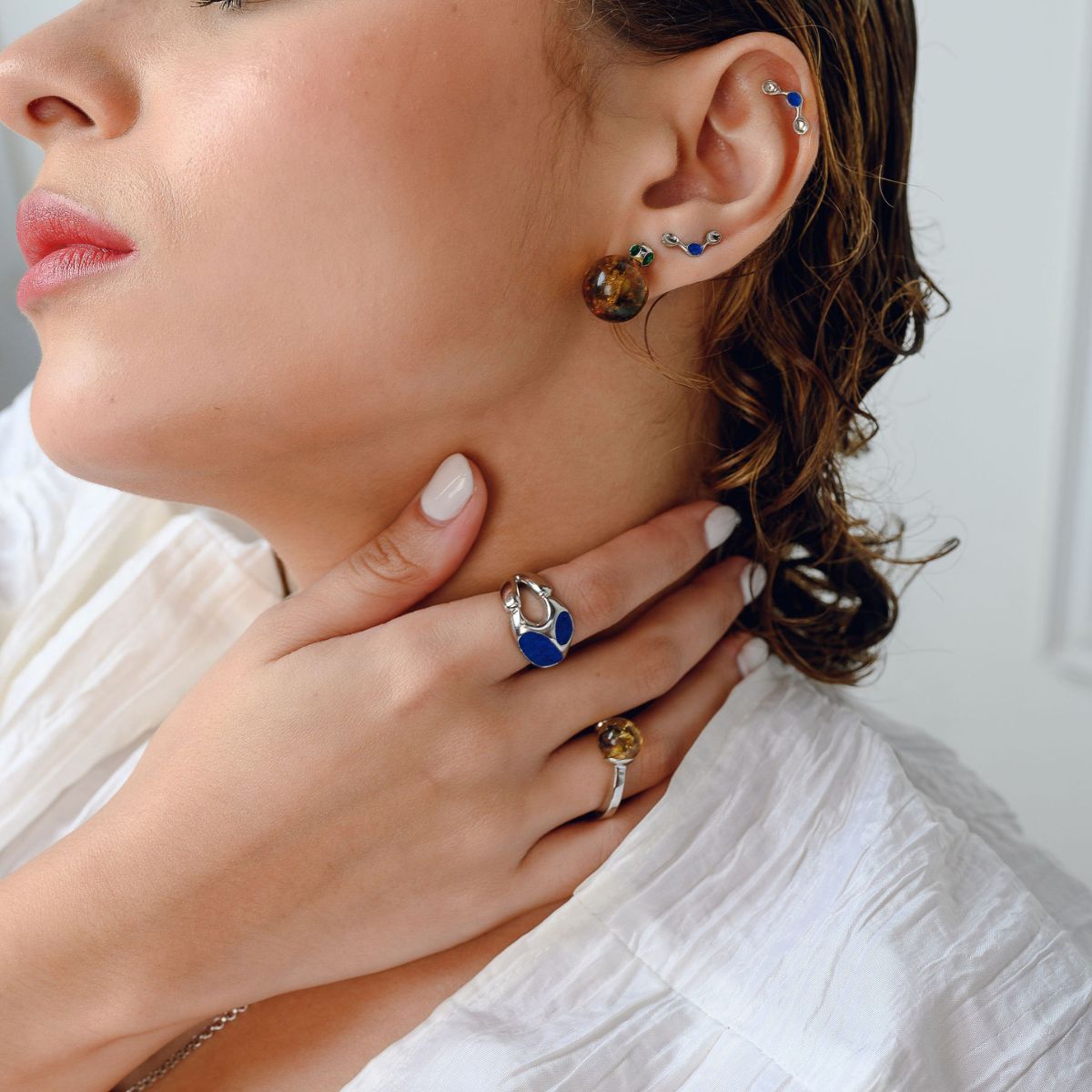 Teeny Amber Studs - Image 2