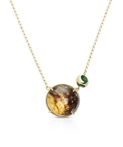 Petite Circle Amber Necklace