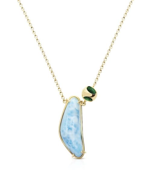 MVHUR-B24-G-n Petite Luna Larimar Necklace