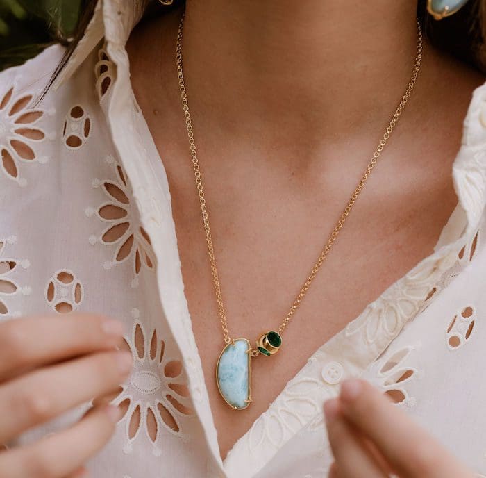 Petite Luna Larimar Necklace - Image 2