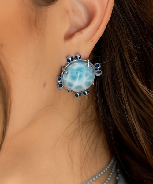Saria Teeny  Larimar Earrings