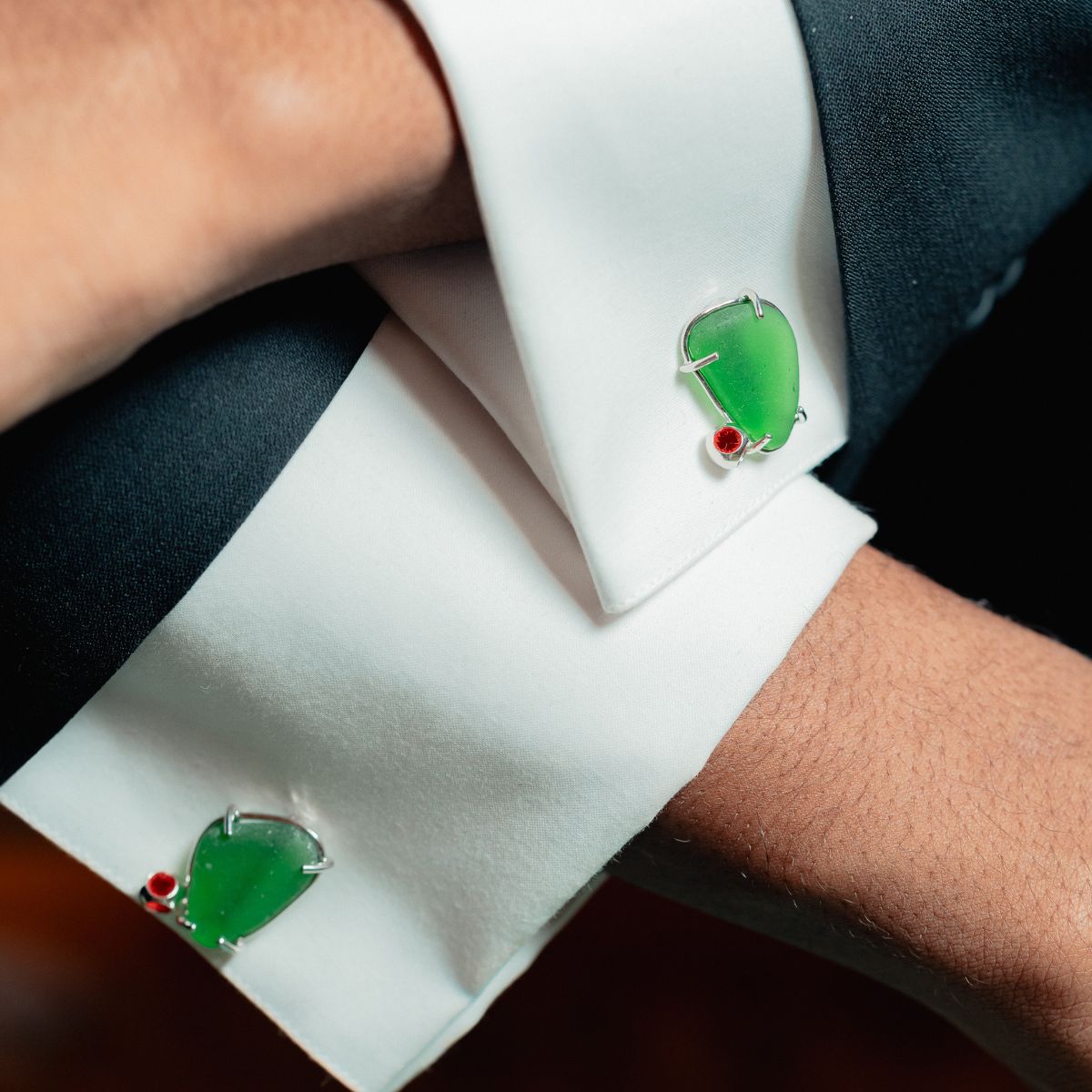 Rise Seaglass Cufflinks - Image 2