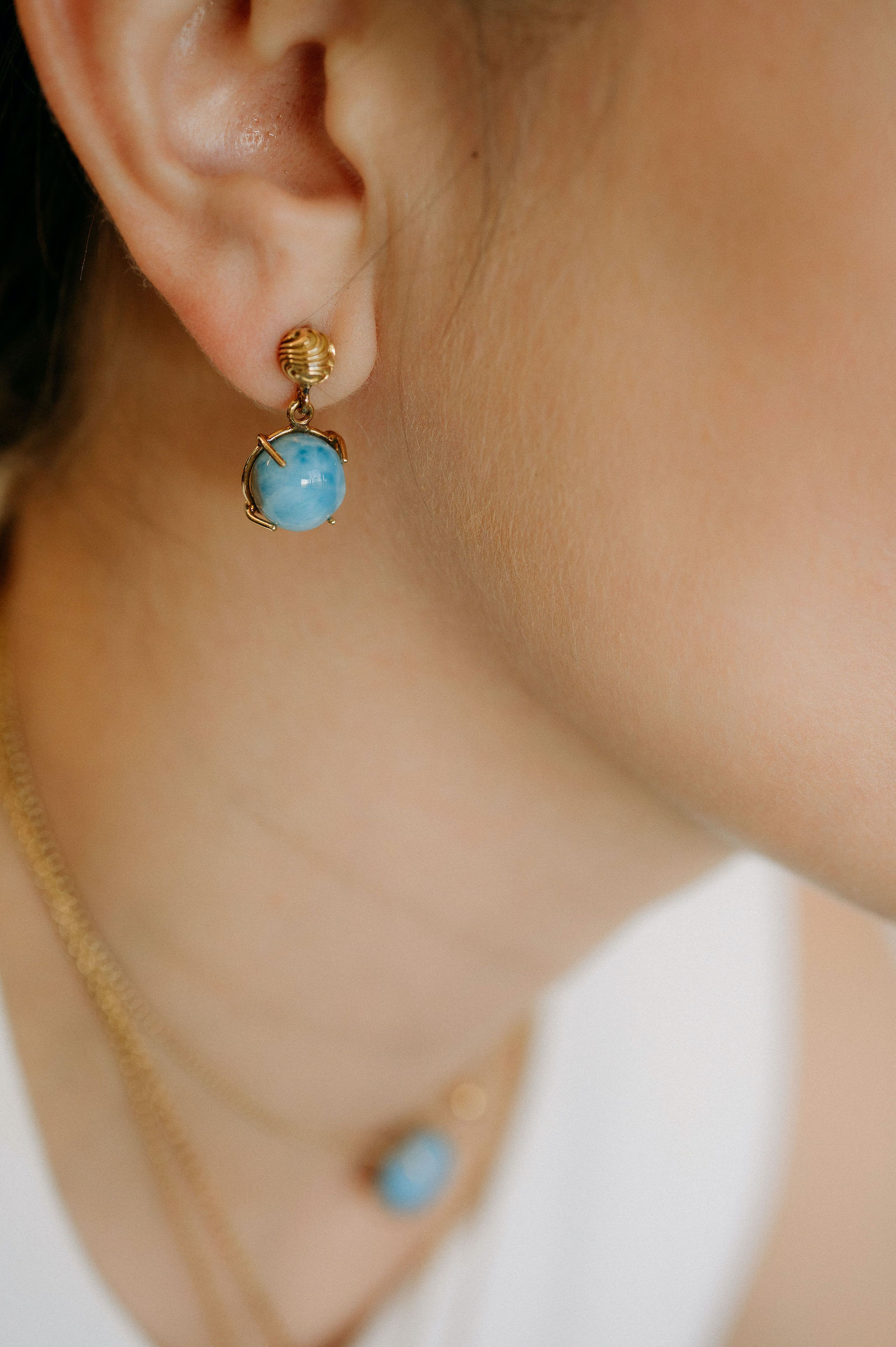 Courage Larimar Studs